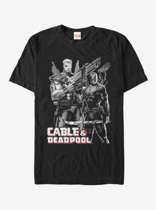 Marvel Deadpool Grey-Scale Cable & Deadpool T-Shirt