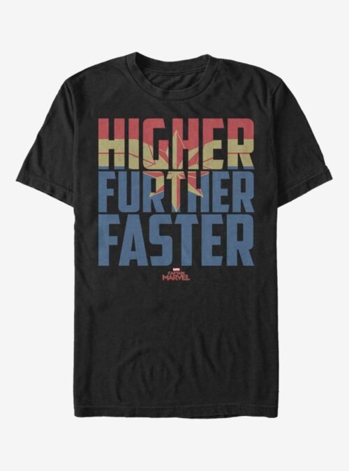 Marvel Captain Marvel Higher Faster Fill T-Shirt