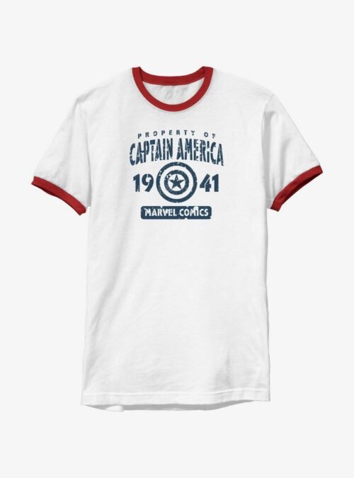 Marvel Captain America Property Of America Ringer T-Shirt