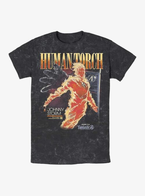 Marvel The Fantastic Four: First Steps Human Torch Mineral Wash T-Shirt Hot Topic Exclusive