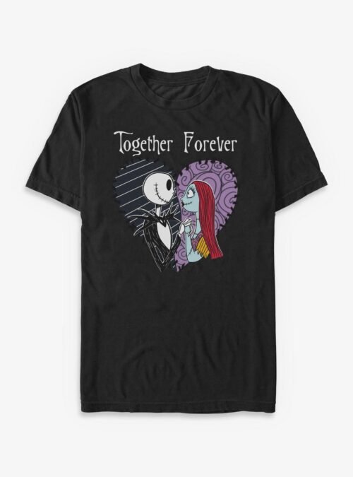 Disney The Nightmare Before Christmas Together Forever Jack & Sally Heart - Black