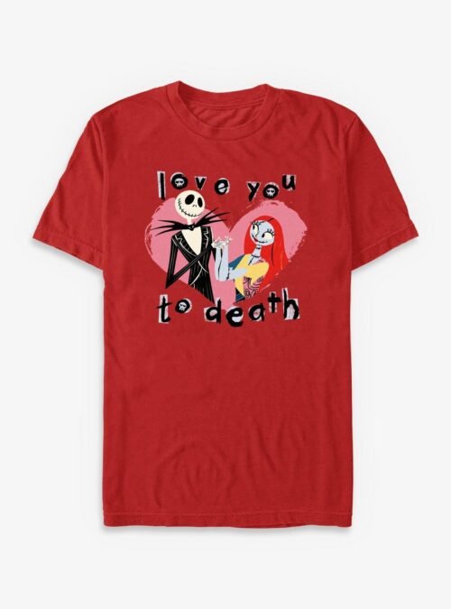 Disney The Nightmare Before Christmas Jack & Sally Love You To Death - Red